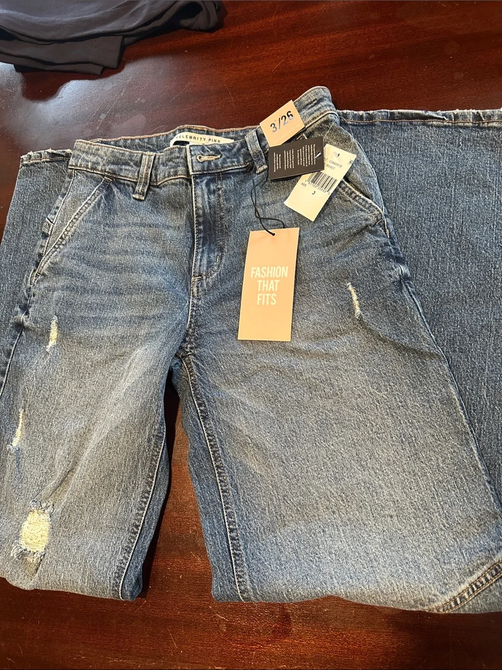 Celebrity Pink Men’s Relaxed Light Blue Distressed Jeans